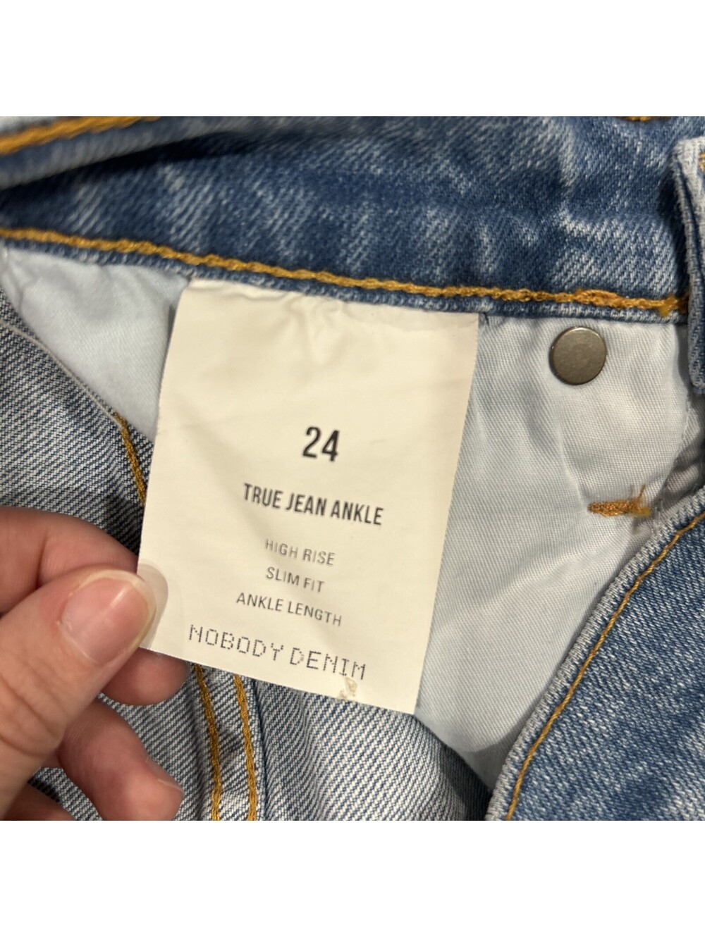 Nobody’s Denim Blue Jeans Classic Women’s Slim Fit High Rise Size 24 - Picture 10 of 10